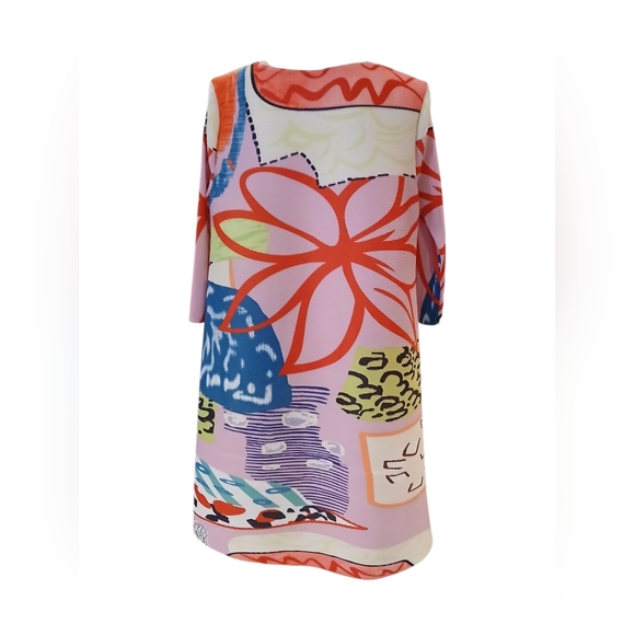 Artsy Abstract Crinkle Tunic Or Dress Womans Floral Funky XL Shirt Lagenlook - Picture 5 of 9